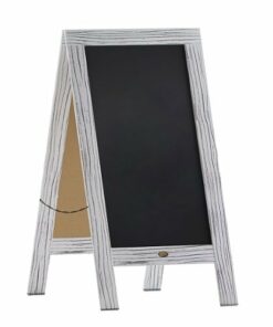 Flash Furniture - Canterbury 20"W x 2-26"D x 40"H Magnetic A-Frame Chalkboard - White Wash 0