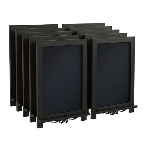Flash Furniture - Canterbury 12"W x 1.88"D x 17"H Magnetic Tabletop Chalkboard (set of 10) - Black