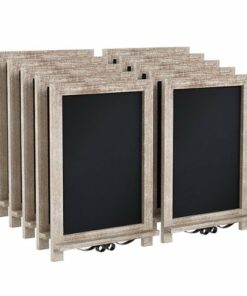 Flash Furniture - Canterbury 12"W x 1.88"D x 17"H Magnetic Tabletop Chalkboard (set of 10) - Weathered Brown