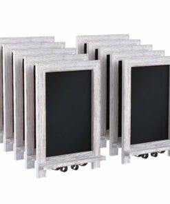 Flash Furniture - Canterbury 9.5"W x 1.88"D x 14"H Magnetic Tabletop Chalkboard (set of 10) - White Wash