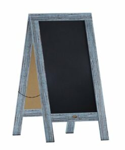 Flash Furniture - Canterbury 20"W x 2-26"D x 40"H Magnetic A-Frame Chalkboard - Rustic Blue
