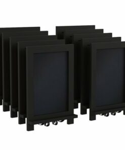 Flash Furniture - Canterbury 9.5"W x 1.88"D x 14"H Magnetic Tabletop Chalkboard (set of 10) - Black