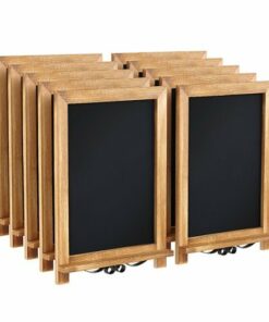 Flash Furniture - Canterbury 12"W x 1.88"D x 17"H Magnetic Tabletop Chalkboard (set of 10) - Torched Brown