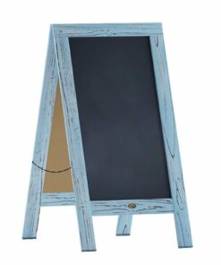 Flash Furniture - Canterbury 20"W x 2-26"D x 40"H Magnetic A-Frame Chalkboard - Robin Blue