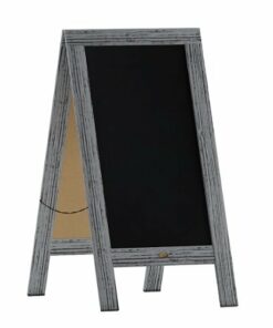 Flash Furniture - Canterbury 20"W x 2-26"D x 40"H Magnetic A-Frame Chalkboard - Graywash