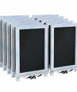 Flash Furniture - Canterbury 12"W x 1.88"D x 17"H Magnetic Tabletop Chalkboard (set of 10) - Rustic Blue