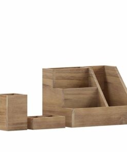 Flash Furniture - Comerford 9.75"W x 6"D x 7.25"H Desk Organizer - Rustic Brown