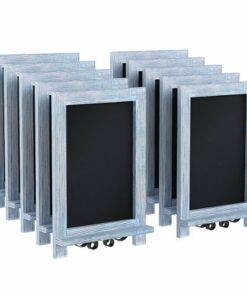 Flash Furniture - Canterbury 9.5"W x 1.88"D x 14"H Magnetic Tabletop Chalkboard (set of 10) - Rustic Blue