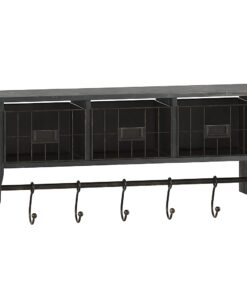 Flash Furniture - Daly 23.5"W x 5.5"D x 9.25"H Coat Rack - Black Wash