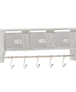 Flash Furniture - Daly 23.5"W x 5.5"D x 9.25"H Coat Rack - White Wash