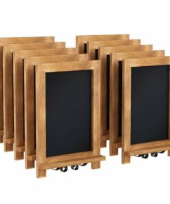 Flash Furniture - Canterbury 9.5"W x 1.88"D x 14"H Magnetic Tabletop Chalkboard (set of 10) - Torched Brown