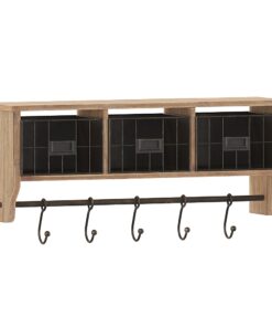 Flash Furniture - Daly 23.5"W x 5.5"D x 9.25"H Coat Rack - Rustic Brown