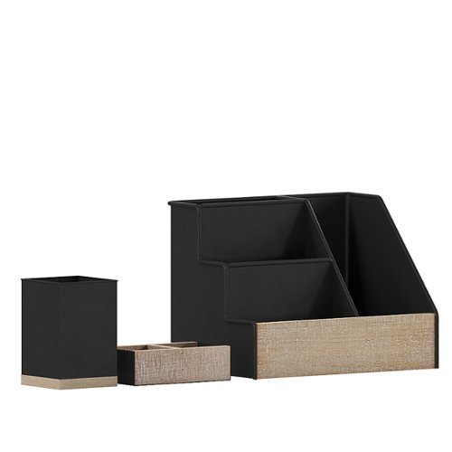 Flash Furniture - Comerford 9.75"W x 6"D x 7.25"H Desk Organizer - Black