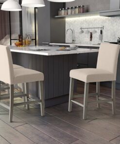 CorLiving - Laura Fabric Counter Height Barstool - Beige