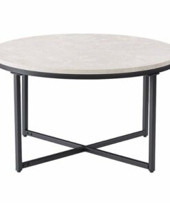 CorLiving - Ayla Marbled Effect Coffee Table - White and Black