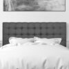 CorLiving - Valencia Square Tufted Upholstered Queen Headboard - Grey