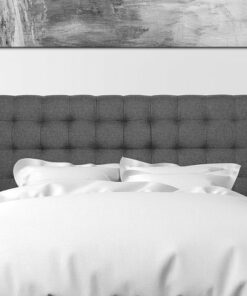 CorLiving - Valencia Square Tufted Upholstered Queen Headboard - Grey