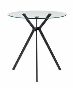CorLiving - Lennox Glass Top Trestle Bistro Table - Black