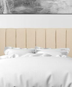 CorLiving - Helena Channel Tufted Velvet Queen Headboard - Cream