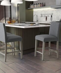 CorLiving - Laura Fabric Counter Height Barstool - Grey