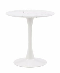 CorLiving - Ivo Marble Top Pedestal Bistro Table - White