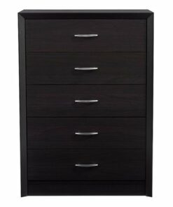 CorLiving - Newport 5 Drawer Tall Dresser - Black