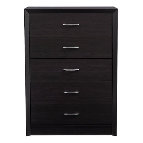 CorLiving - Newport 5 Drawer Tall Dresser - Black