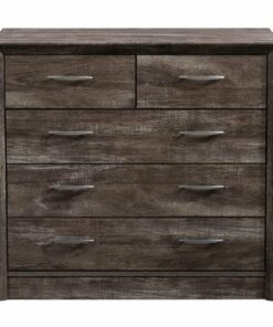 CorLiving - Newport 5 Drawer Dresser - Brown Washed Oak