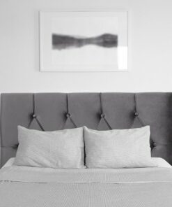 CorLiving - Catalina Diamond Button Tufted Velvet Twin Headboard - Dark Grey