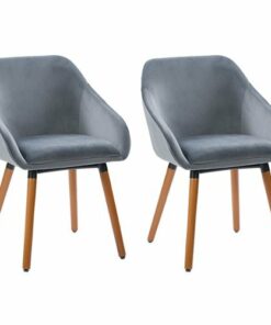 CorLiving - Ayla Velvet Side Chair - Grey