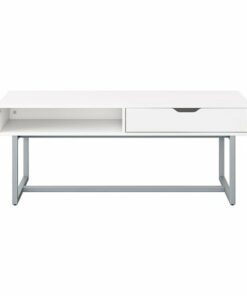 CorLiving - Auston Single Drawer Coffee Table - White