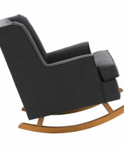CorLiving - Boston Tufted Fabric Rocking Chair - Dark Grey
