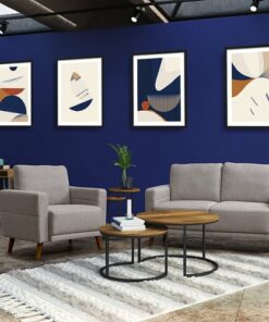 CorLiving - Clara 2 Seat Fabric Sofa Loveseat with wood legs - Light Grey