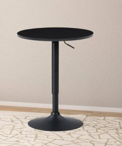 CorLiving - Round Adjustable Pedestal Dining Table - Black