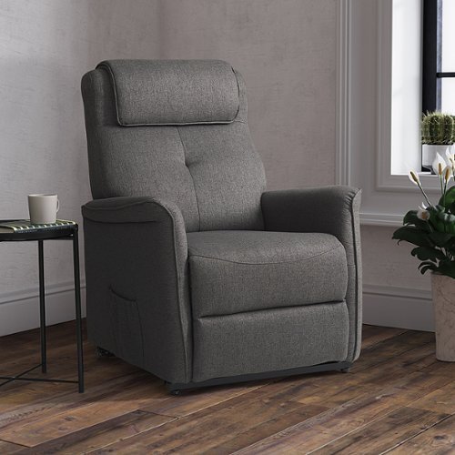 CorLiving - Ashley Power Lift Fabric Recliner - Medium Grey
