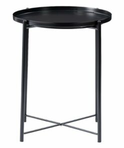 CorLiving - Ayla Metal End Table With Removable Tray - Black