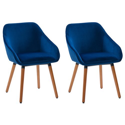 CorLiving - Ayla Velvet Side Chair - Navy Blue