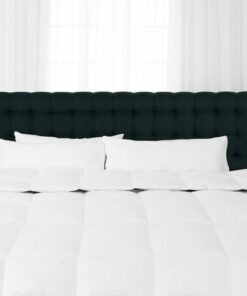 CorLiving - Valencia Square Tufted Upholstered King Headboard - Blue