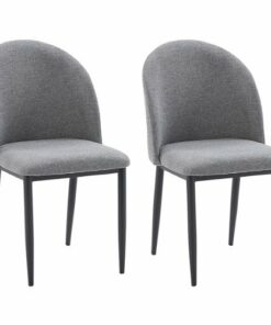 CorLiving - Nash Side Chair With Black Legs - Grey
