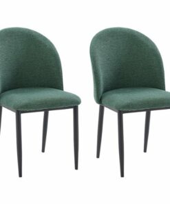 CorLiving - Nash Side Chair With Black Legs - Dark Green