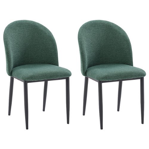 CorLiving - Nash Side Chair With Black Legs - Dark Green