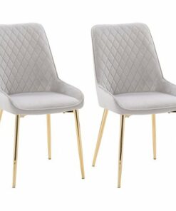 CorLiving - Nash Velvet Channel Tufted Side Chair - Light Grey