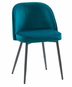 CorLiving - Ayla Velvet Upholstered Side Chair - Teal