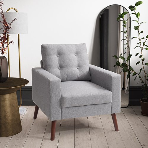 CorLiving - Elwood Tufted Accent Chair - Grey