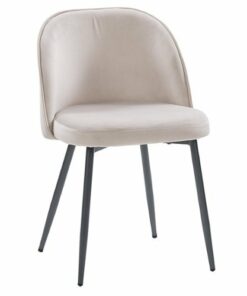 CorLiving - Ayla Velvet Upholstered Side Chair - Greige