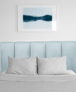 CorLiving - Helena Channel Tufted Velvet Twin Headboard - Light Blue