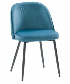 CorLiving - Ayla Velvet Upholstered Side Chair - Blue