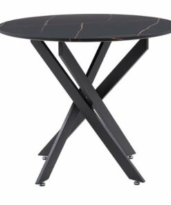 CorLiving - Lennox Iron Leg Trestle Dining Table - Black