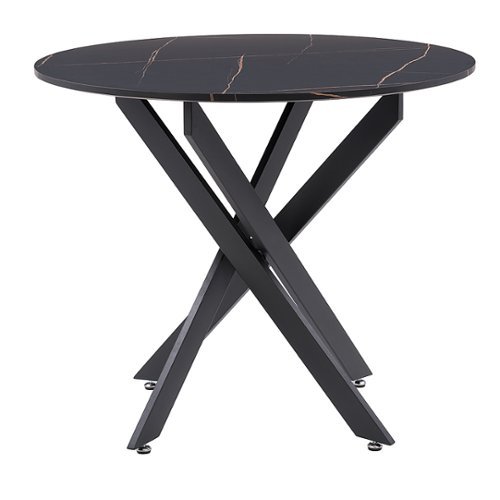 CorLiving - Lennox Iron Leg Trestle Dining Table - Black