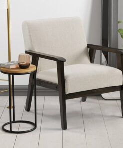 CorLiving - Greyson Wood Armchair - Beige